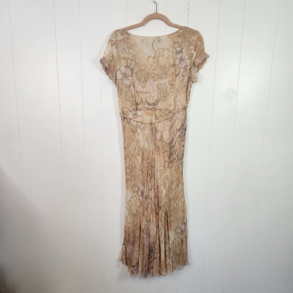 Y2K Vintage Blush Pink Floral 100% Silk Babydoll Dress Size 10 Medium Fairycore - Picture 6 of 14